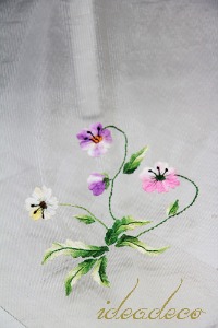 빈티지 프렌치 사랑스러운 꽃자수의 네트 커튼
