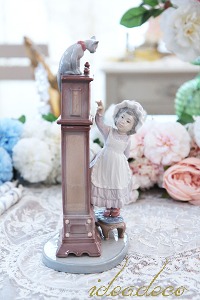 [Sale!!} 빈티지 야드로 #5347 Bedtime girl with grandfather clock &amp; cat