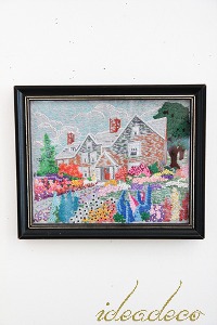 [Sale!!] 빈티지 영국 아름다운 풍경 핸드메이드 자수 프레임
